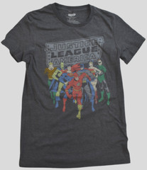 DC Comics Justice League Of America Mens Retro Distressed Print Shirt New Small