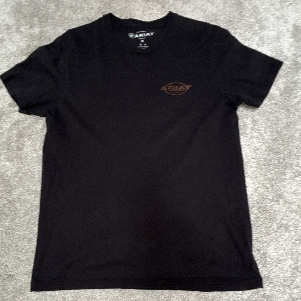 Ariat Black Men’s Medium Crew Neck Short Sleeve T-Shirt FREE SHIPPING