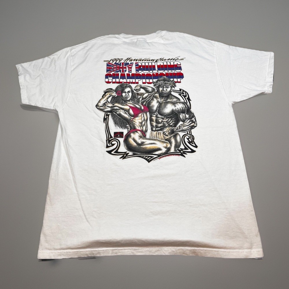 VTG 1999 90’s Hawaiian Strength Body Building Championship Hawai’i T Shirt Sz XL