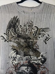 Rare Vintage Express Y2K Size Small Distressed Skull Bejeweled T-Shirt