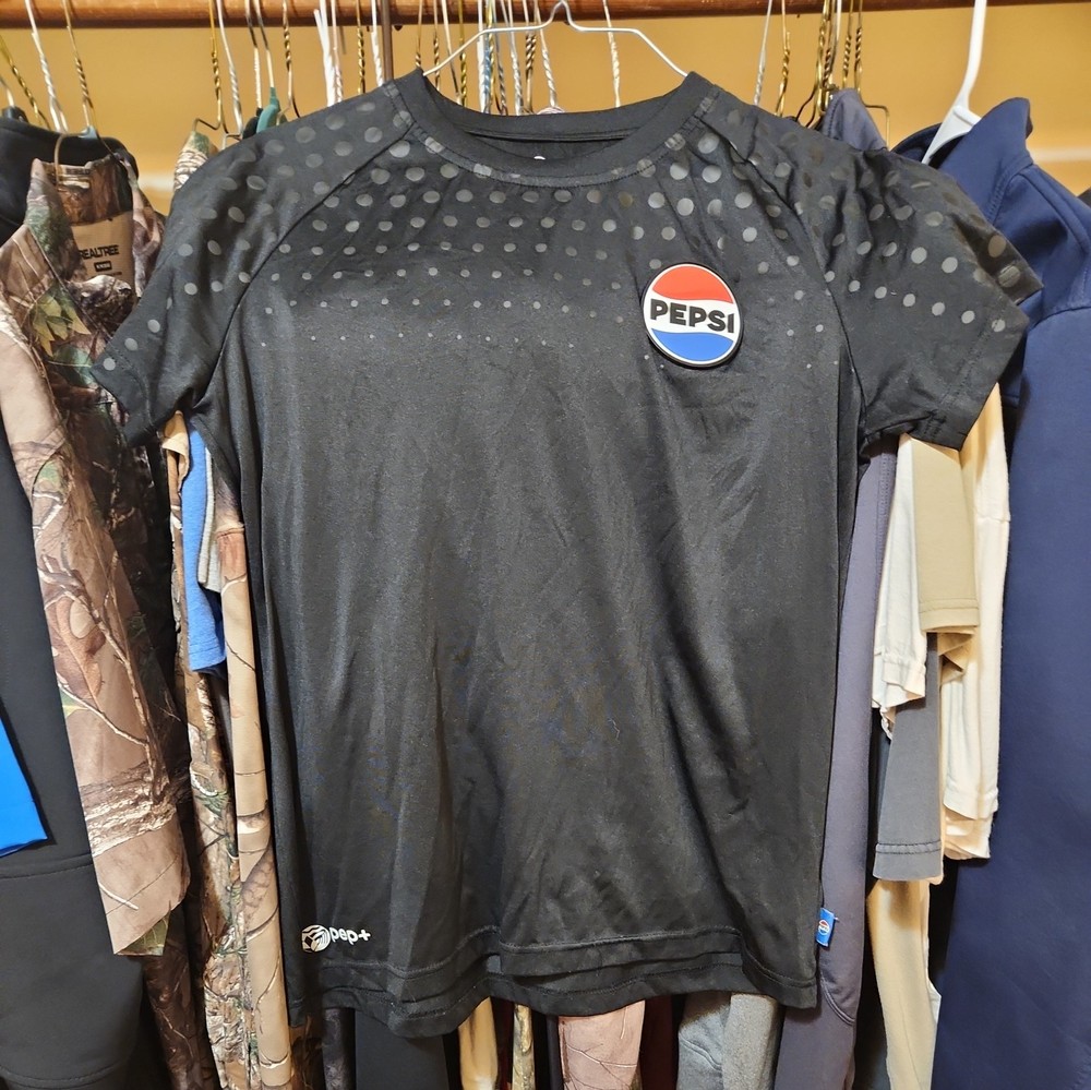 Pepsi Shirt mens Medium Black Short Sleeve Employee Uniform