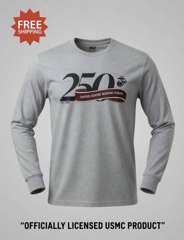 UNITED STATES MARINE CORPS USMC “250th Anniversary” Long Sleeve T-Shirt – Sz XXL
