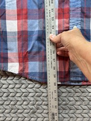 Chaps Easy Care Plaid Button Down Shirt Men’s M Red Blue Long Sleeve Cotton