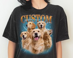 Custom Pet Portrait Personalized Comfort Tee Dog Cat Memorial Gift Shirt