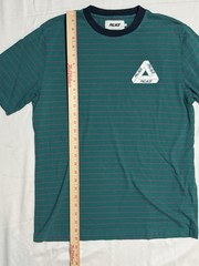 PALACE MEN’S LARGE PETIT STRIPE 220 SS T-SHIRT TEAL & PINK (Fall/Winter 2017)