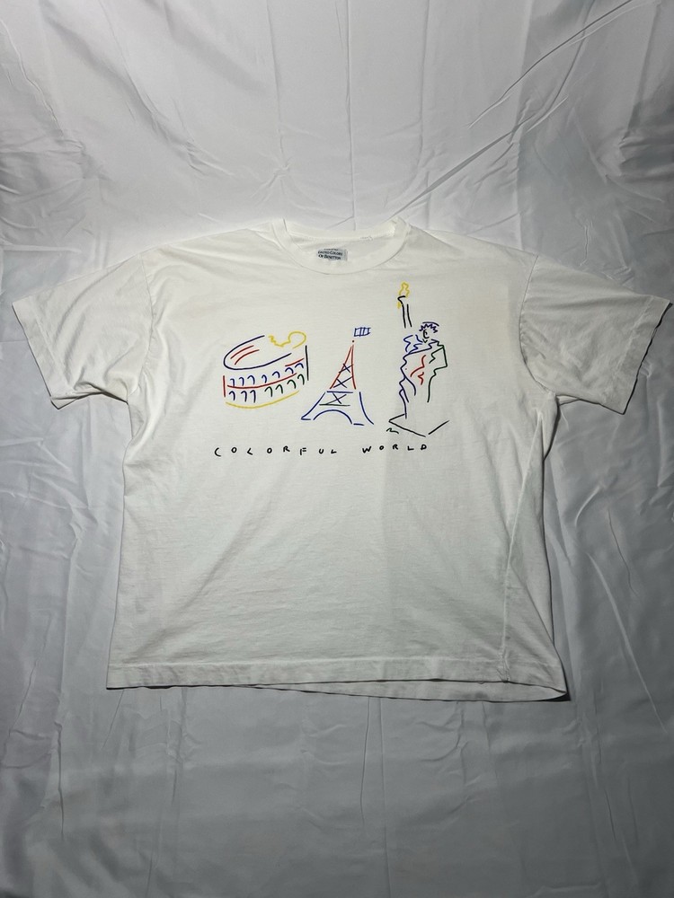 Vintage 90s Single Stitch Colosseum Eiffel Tower Statue Of Liberty T Shirt XL