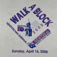 Vtg FOTL XL Shirt Walk A Block New Balance Newton Massachusetts April 16 2000