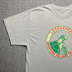 Vintage Dauphin Island Sea Lab Loggerhead Turtle T Shirt Grey XL Hanes Beefy T