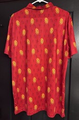 Men’s Graphic Polo Shirt – Hop Monster Design | Silky Soft Feel | Red | Size L