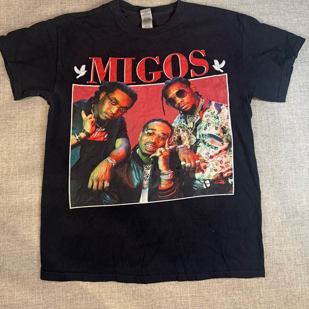 Migos Graphic T Shirt Men’s XL Black Rap Hip Hop Band Tee Streetwear