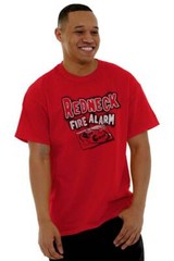 Funny Country Redneck Fire Alarm Popcorn Mens Casual Crewneck T Shirts Tees