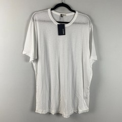 Buck Mason Costa Curved Hem T Shirt Mens XL White Short Sleeve Cotton Crew