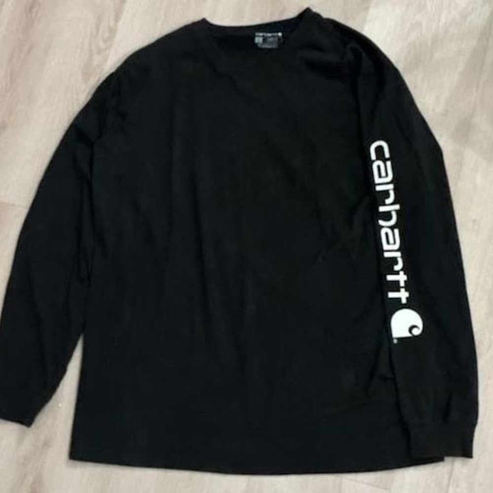 Carhartt K231 Loose Fit Heavyweight Long-Sleeve Graphic Logo Sleeve T-Shirt