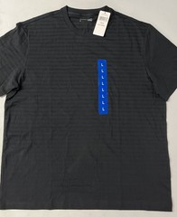 Calvin Klein Mens T-Shirt BLACK Shadow Stripe Short Sleeve LARGE 100% Cotton NWT
