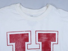 New Harvard University T-shirt Flannel button cuff Mens Large long sleeve crew