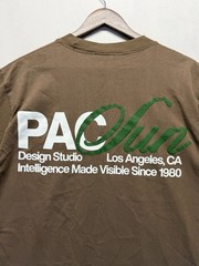 PacSun Design Studio T-Shirt Mens Medium Brown Text Graphic Back Everyday Wear