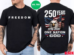 Freedom 250 Year USA American Flag 250th Anniversary Christian God Gifts 2-Sided