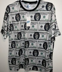 FRESH PRINTS OF BEL AIR POLYESTER DOLLAR GOLD CROWN SKULL PRINT T-SHIRT 3X L NWT