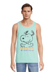 Snoopy Men’s Pride Graphic Tank Top Caribbean Aqua XL
