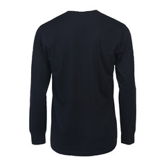 Cotton T-Shirt Crew Neck Men’s Long Sleeves Classic Ribbed Cuff and Neck Solid