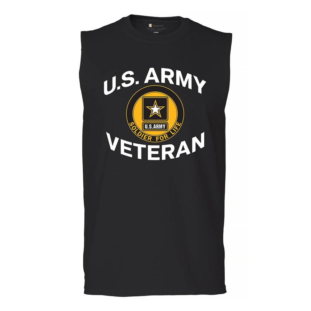 US Army Veteran Soldier For Life Muscle Shirt Military DD 214 Patriotic Men’s