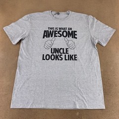 Gildan Soft Style Men’s Size XL Gray Awesome Uncle Funny Graphic T-Shirt New