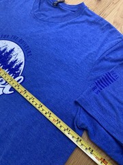 Dri Duck Drexel Light Graphic T Shirt Mens XL Blue Builders Beer Logo USA Flag