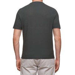 Kiton KIRED “Baciomc” Gray Exclusive Crepe Cotton Short Sleeve T-Shirt Slim XXS