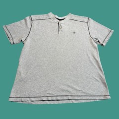 Ariat Henley Shirt XL Mens Gray Waffle Knit Western Ranch Casual Workwear