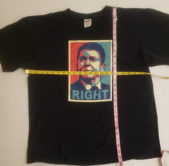 Ronald Reagan RIGHT Graphic T-shirt Black Large Campaign Poster President Men’s