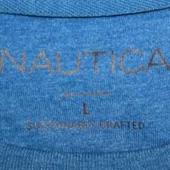 Nautical Sustainably Crafted Blue Men’s T-Shirt Activewear Sports Logo NWT Large