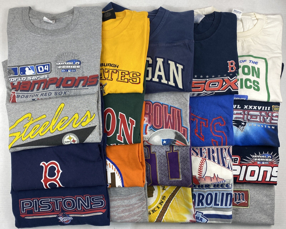 Wholesale Lot of 20 Men’s Sports Tee Shirts (Size Breakdown in Desc)