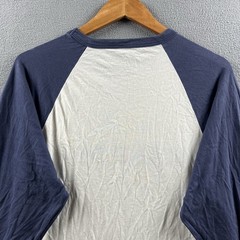 Vintage American Eagle Shirt Mens Large White Blue Reversible Y2K Raglan Skater