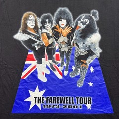 KISS Farewell Tour Australia 2001 Vintage T Shirt Mens Large Band Tee Music
