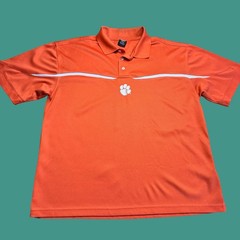 Starter Clemson Tigers Polo Shirt Large Mens Orange NCAA Golf Performance