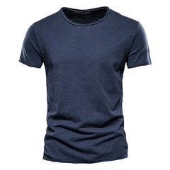 Men Cotton V-Neck Slim Fit T-Shirt Beach Casual Summer Gym Fitness Tee Fun Gift
