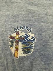 Vintage 70s Alaska Graphic Ringer T-Shirt made in USA Large