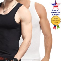 6-12 Pack Men’s Tank Top 100% Cotton A-Shirt Wife Beater Undershirts Size S-3XL