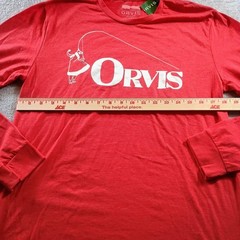 Orvis Mens Bent Rod Santa LS Tee Red Medium NWT Fly Fishing Gorpcore