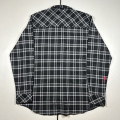 Sullen Collective Long Sleeve Black Plaid Flannel Shirt Men’s Size Large Moto