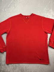 Vtg 90s Y2K Mossimo skate Red Raglan Long Sleeve Shirt Men’s Size Large