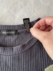 Brandini Dressy T-Shirt Crew Neck Ribbed Short Sleeve Blue Men’s Large