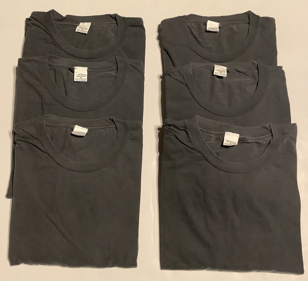 (6 Pieces)Men’s T Shirt Size XL Heavy Weight Ring spun 100%Cotton,Charcoal Gray.