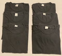 (6 Pieces)Men’s T Shirt Size XL Heavy Weight Ring spun 100%Cotton,Charcoal Gray.