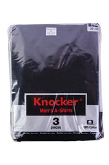 6 Pack KNOCKER MEN’S BLACK A-SHIRTS Tank Top Undershirts Size S M L XL 2XL 3XL