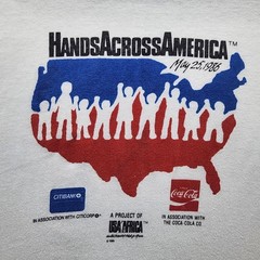 Vintage Hands Across America Shirt Mens Large 1986 Charity Africa USA 80s Tee