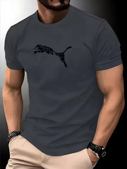 Men’s Y2K Leopard Graphic T-Shirt Oversized Streetwear Casual Fitness Tee