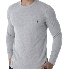 NWT- POLO RALPH LAUREN Mens Waffle Knit Thermal Long Sleeve Shirt-LT GREY- S-XXL