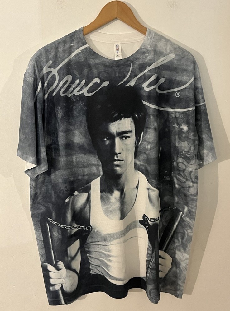 Jerzees Bruce Lee Graphic Front Solid Back Short Sleeve Tee Men’s Size XL