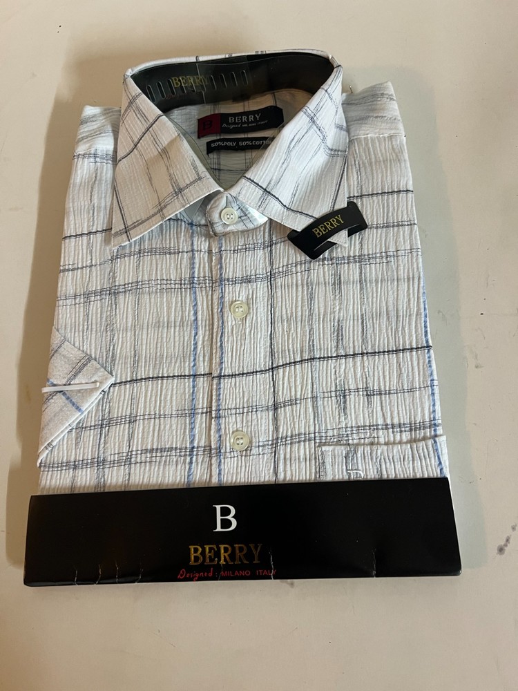 Men shirt BERRY size -L white/black/blue.
